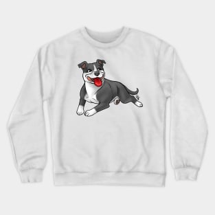 Dog - Staffordshire Bull Terrier - Blue and White Crewneck Sweatshirt